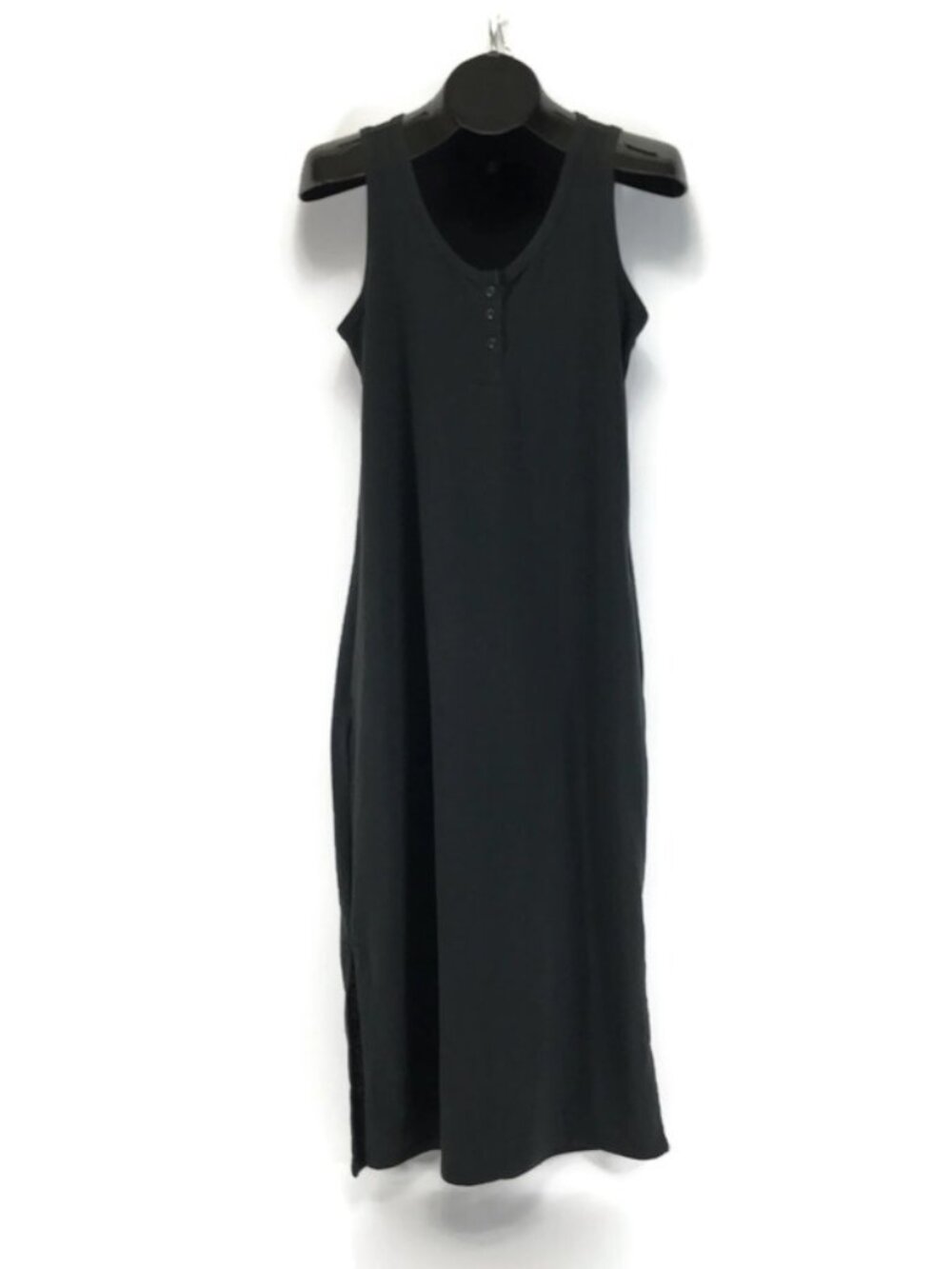 Toad&Co Piru Henley Midi Tank Dress Women's Small Black Shift Stretch Pockets